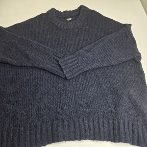 aerie Women's Navy Crewneck Soft Oversized Sweater A7